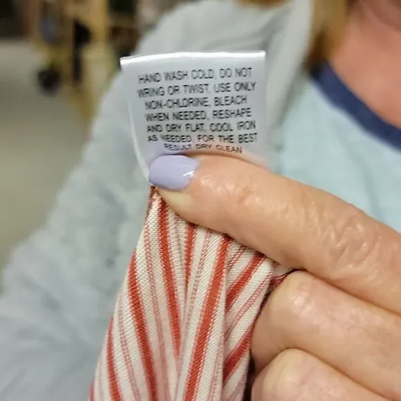 Pink Rose Large Red And White Striped Sleeveless Tank Top - Picture 6 of 8